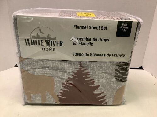 White River Flannel Sheet Set, Full Double, Appears new - Lot 602