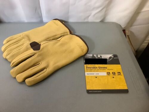 Men's Insulated Deer Skin Gloves, XL, Appears New - Lot 937