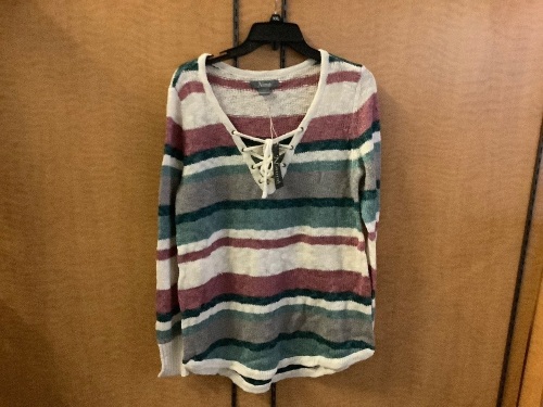 Natural Reflections Lace Up Sweater, Large, Appears New - Lot 975