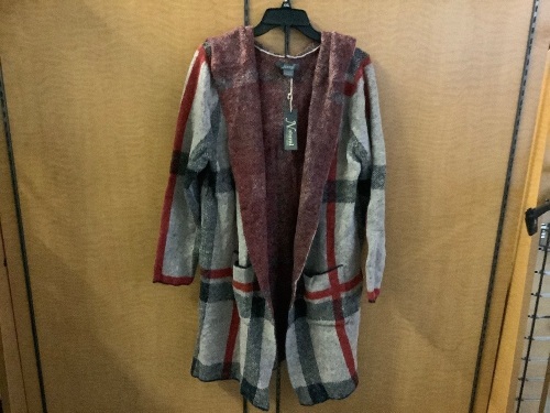 Natural Reflections Plaid Coatigan, XLarge, Appears New - Lot 983