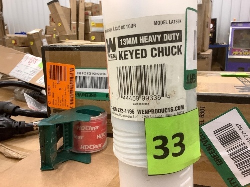 1/2-Inch Keyed Drill Chuck with MT1 Arbor Taper - Lot 33
