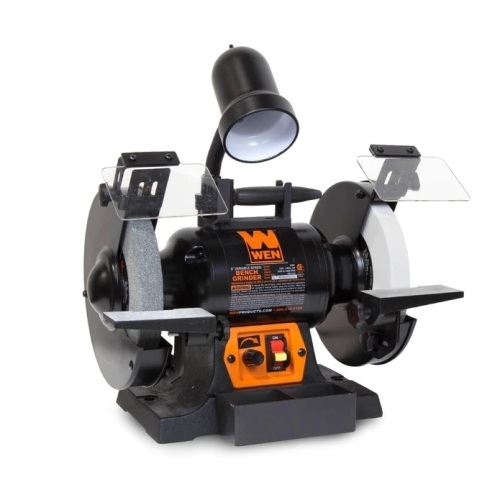 5-Amp 8-Inch Variable Speed Bench Grinder with Flexible Work Light - Lot 59