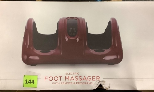 Therapeutic Foot Massager w/ High Intensity Rollers, Remote, 3 Modes - Lot 144