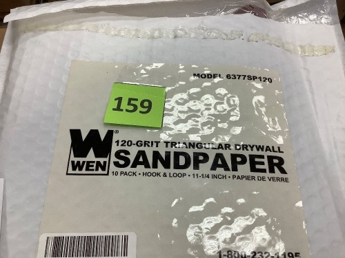 Drywall Sander 120-Grit Hook and Loop 11-1/4 Inch Triangle Sandpaper, 10-Pack - Lot 159