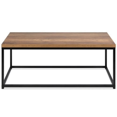 44 Inch Coffee Table 1.25 Inch Wood Grain Top  W / Metal Frame - Lot 201