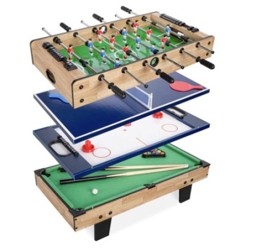 4-in-1 Multi Game Table Set w/ Air Hockey, Table Tennis, Billiards, & Foosball, Appears New - Lot 208