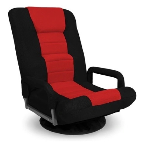 Gaming Floor Chair w/ 360-Degree Swivel, Armrest, Adjustable Backrest, Black/ Red, Appears New - Lot 224