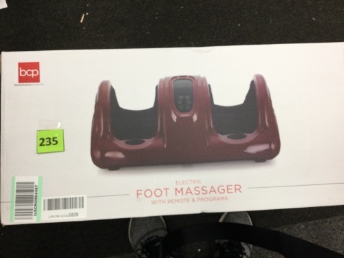 Electric Foot Massager w/ Remote & Programs, Burgandy, Appears New - Lot 235