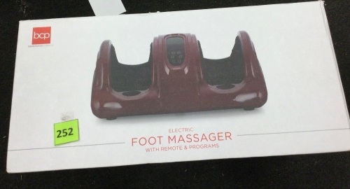 Electric Foor Massager w/ Remote & Programs, Burgandy, Appears New - Lot 252