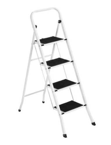 Folding Steel 4-Step Ladder w/ Hand Rail, Wide Steps, 330lbs Capacity, Appears New - Lot 264