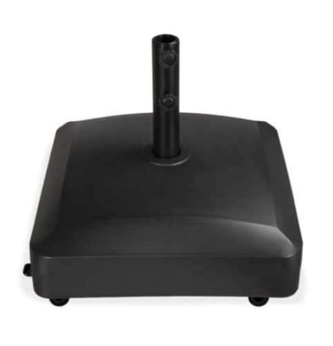 Fillable Mobile Umbrella Base Stand w/ 4 Wheels, 2 Locks, 123lb Capacity, Black, Appears New - Lot 266