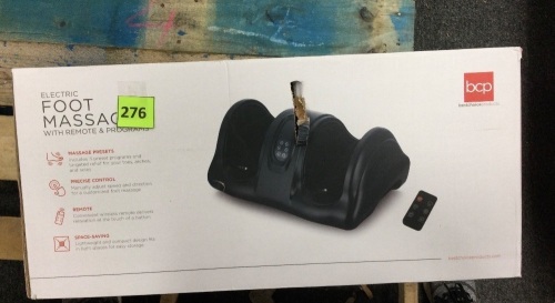 Electric Foot Massager w/ Remote & Programs, Black, Appears New - Lot 276