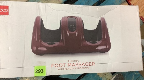 Therapeutic Foot Massager w/ High Intensity Rollers, Remote, 3 Modes - Lot 293