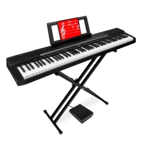 88-Key Digital Piano Set w/ Semi-Weighted Keys, Stand, & Sustain Pedal, Appears New - Lot 302