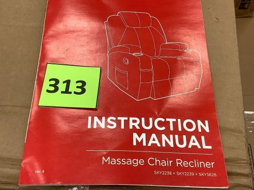 Swivel Glider Massage Recliner Chair w/ Remote Control, 5 Modes - Lot 313