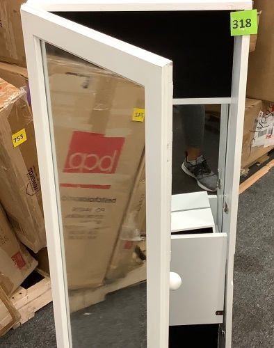 Jewelry Cabinet Armoire w/ Inside Mirror, LED Lights - Lot 318