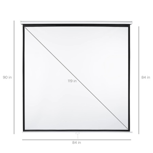 Diagonal 1:1 HD Pull-Down Manual Projector Screen - 119in - Lot 357
