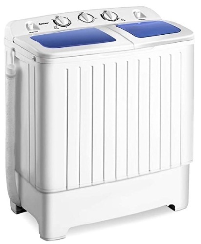 Giantex Portable Mini Compact Twin Tub Washing Machine, 17.6lbs, Blue+ White, Appears New - Lot 412