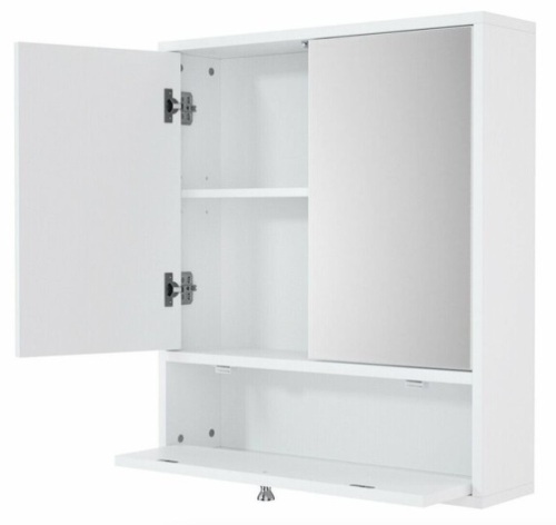 Bathroom Double Mirror Door Wall Mount Storage Wood Cabinet, Appears New - Lot 435