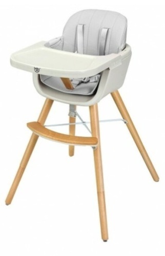 3 In 1 Convertible Wooden High Chair With Cushion, Gray, Appears New - Lot 436