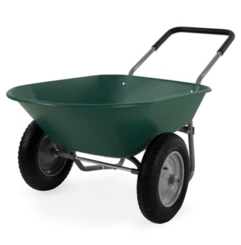 Dual-Wheel Wheelbarrow Garden Cart, Green, Appears New - Lot 498