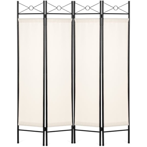 BCP 6 Ft  4 - Panel  Folding Privacy Screen  Room Divider Decoration Accent  W / Steel Frame - Lot 549