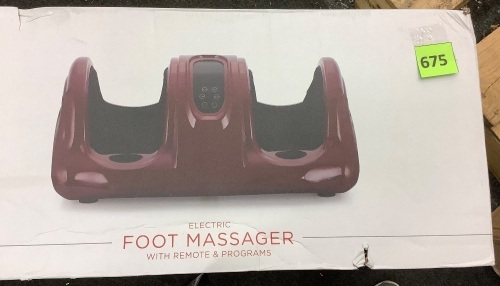 Therapeutic Foot Massager w/ High Intensity Rollers, Remote, 3 Modes - Lot 675