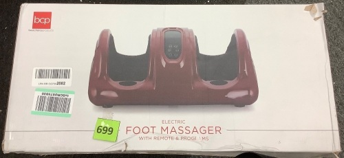 Therapeutic Foot Massager w/ High Intensity Rollers, Remote, 3 Modes - Lot 699