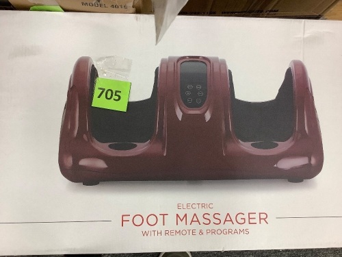 Therapeutic Foot Massager w/ High Intensity Rollers, Remote, 3 Modes - Lot 705