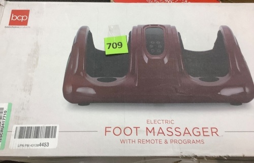 Therapeutic Foot Massager w/ High Intensity Rollers, Remote, 3 Modes - Lot 709