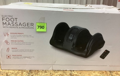 Therapeutic Foot Massager w/ High Intensity Rollers, Remote, 3 Modes - Lot 790