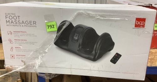 Therapeutic Foot Massager w/ High Intensity Rollers, Remote, 3 Modes - Lot 792