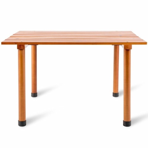 Folding Camping Outdoor Indoor Picnic Wood Roll Up Table - Lot 1195