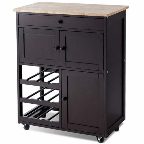 Modern Rolling Storage Kitchen Cart With Drawer - Lot 1267