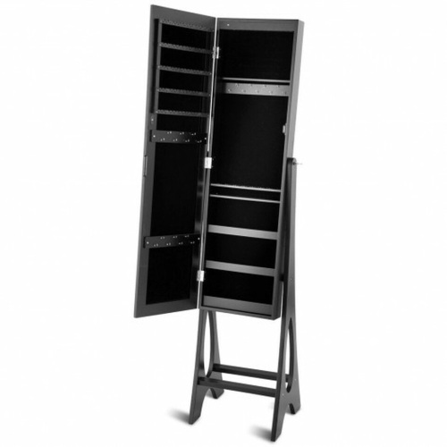 Led Jewelry Cabinet Armoire Organizer With Bevel Edge Mirror - Lot 1278