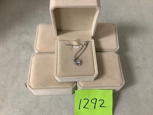 Lot of (5) Jasellia 925 Sterling Silver Heart Pendant Necklace - Lot 1292