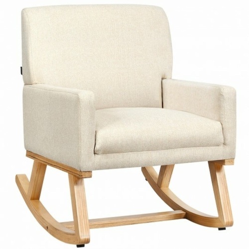 Rocking Chair Upholstered Armchair With Lumbar Support - Lot 1317