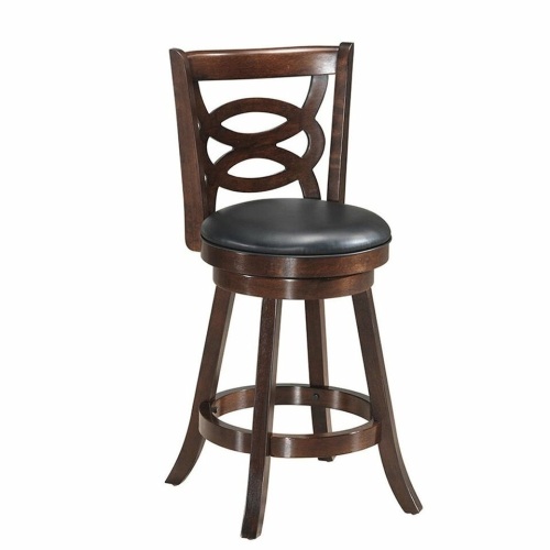 Counter Height Upholstered Espresso Swivel Dining Chair - 29" - Lot 1324