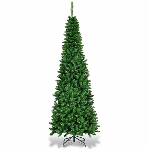 Pre-Lit Hinged Artificial Pencil Christmas Tree-6.5' - Lot 1355