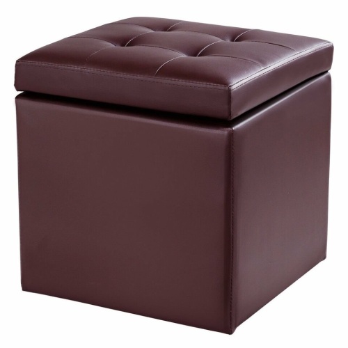 Square Hinge Top Storage Box Ottoman - Lot 1367