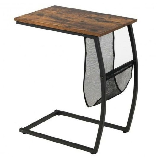C-Shaped End Side Sofa Table Vintage Accent Snack - Lot 1374