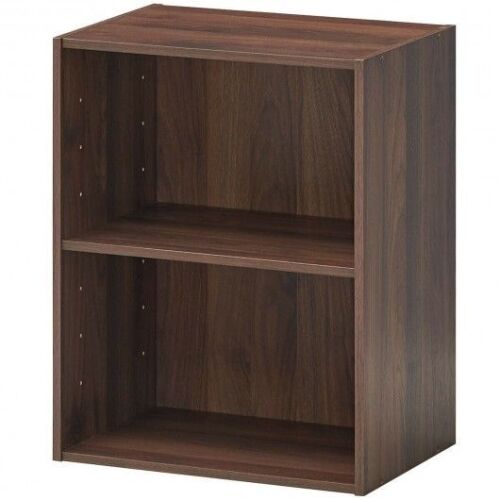 2-Layer Multifunctional Furniture Display Cabinet with Large Capacity Storage Space-Walnut - Lot 1395