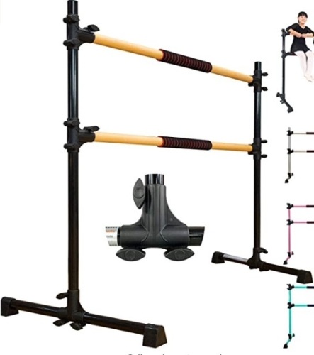 4 Ft Adjustable Double Freestanding Ballet Bars, Appears New - Lot 66