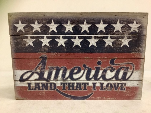 America Wooden Sign, Appears New - Lot 134