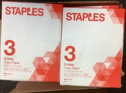 5,000 Sheets of 3-Hole Copy Paper, Appears New - Lot 404