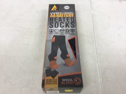 Action Heat AA Battery Heated Socks, L/XL, Powers Up, E-Commerce Return - Lot 460A