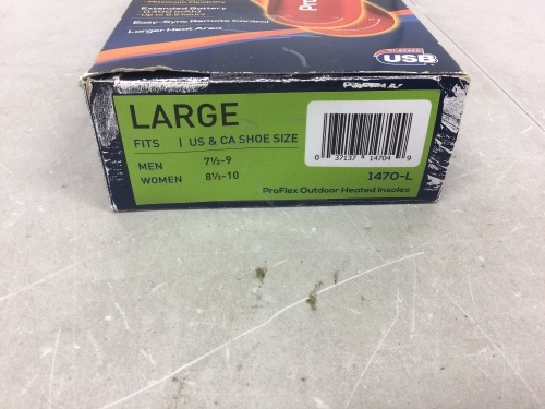 Heated Insoles, L, Powers Up, E-Commerce Return - Lot 470A
