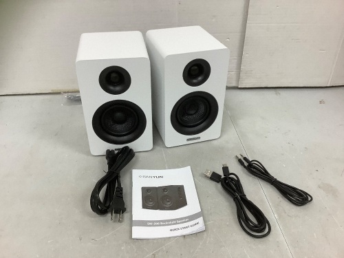 Sanyun Bookshelf Speakers, Powers Up, Appears New - Lot 501