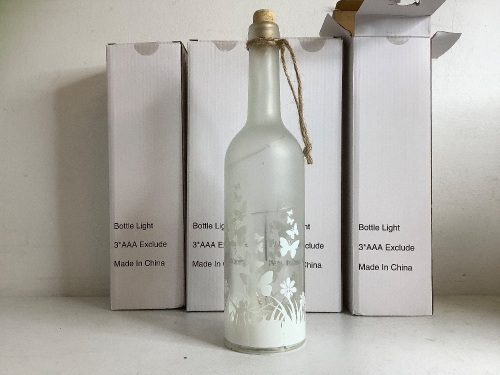 Lot of (4) Lighted Bottles, Untested, Appears New, Sold as is - Lot 534
