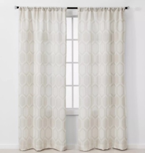 Project 62 Khaki Carter Light Filtering Curtains 2 Panel Set, 84", New - Lot 617A